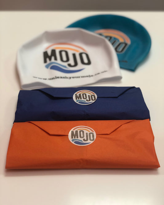 SALE ITEM! Was £12.99 Now £9.99 Mojo Swimming Cap White